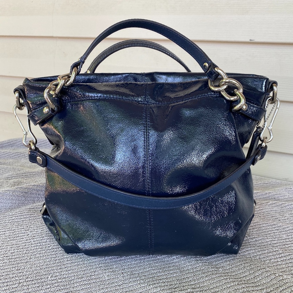 Coach Brooke Bag in Patent Navy